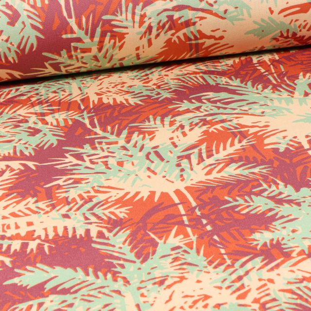 Tissu Toile Transat Dralon Bambou sur fond Orange