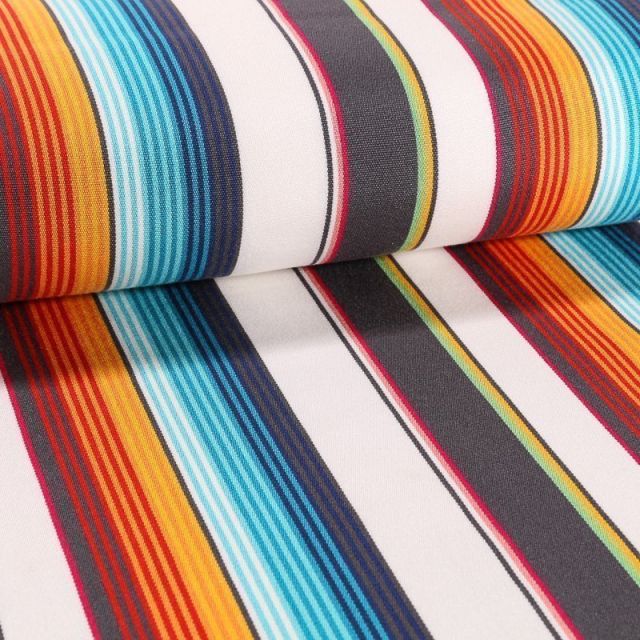 Tissu Toile Transat Paya Cancun Turquoise - Par 10 cm