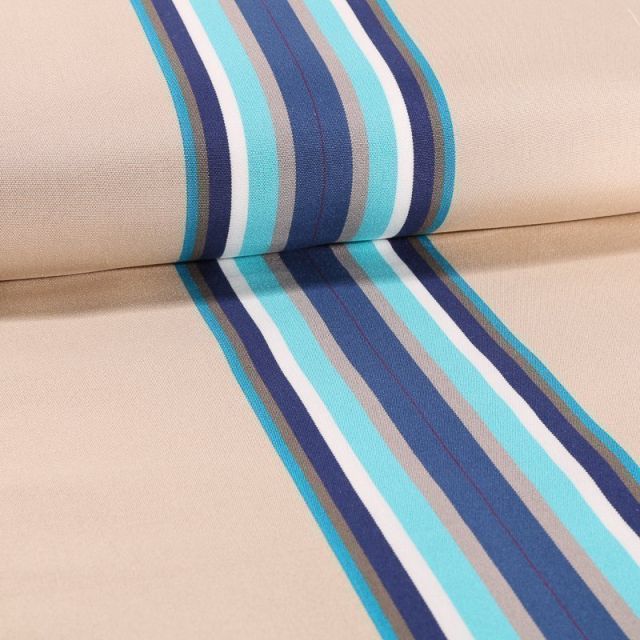 Coupon Tissu Toile Transat Playa Cap Ferret Bleu - Coupon de 220 cm