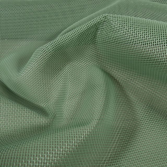 Coupon Toile Transat grille extérieure textilène unie Vert olive - Coupon de 40 cm