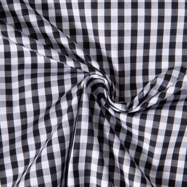 Tissu Vichy Laury Petits carreaux 5 mm Noir