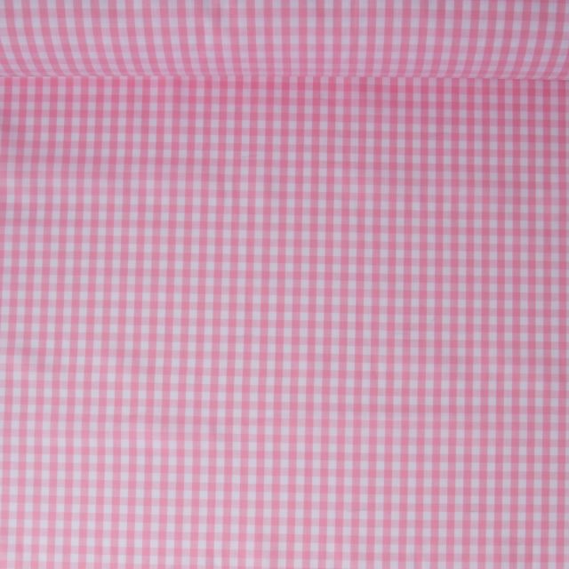 Tissu Vichy Laury Petits carreaux 5 mm Rose