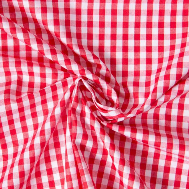 Tissu Vichy Laury Petits carreaux 5 mm Rouge