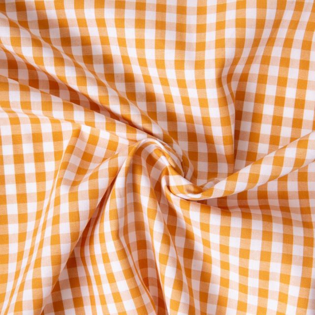 Tissu Vichy Laury Petits carreaux 5 mm Jaune safran