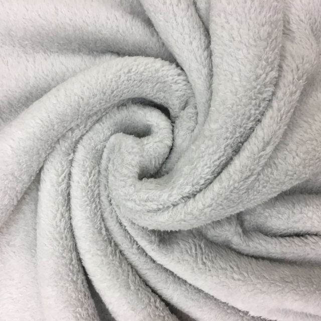 Tissu Doudou uni Gris clair x10cm