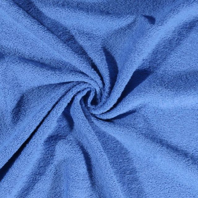 Coupon Tissu Eponge Deluxe Bleu - Coupon de 20 cm
