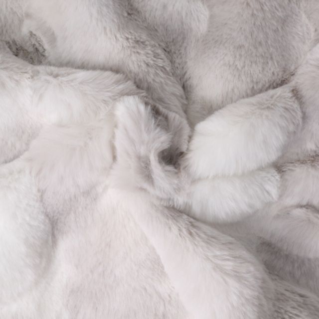 Tissu Fausse fourrure  Nebraska uni Gris perle