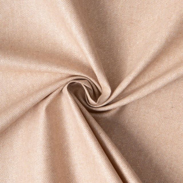 Tissu Toile de Coton enduite Lurex Or sur fond Beige