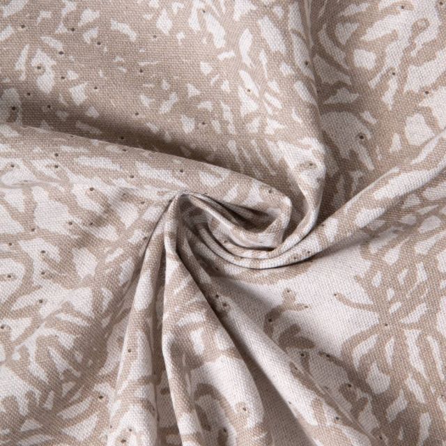 Tissu Toile de Coton Calédonie lin sur fond Naturel