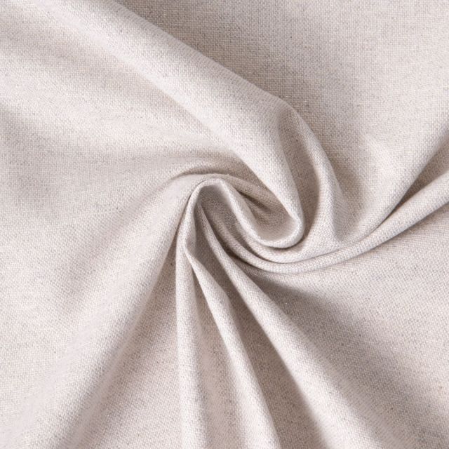 Tissu Toile de Coton Kiria sur fond Blanc cassé