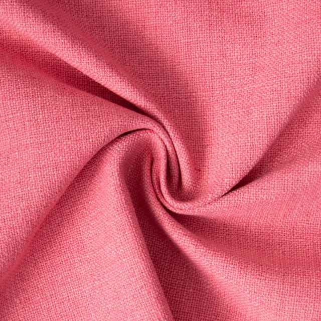 Tissu Toile Polycoton aspect Lin Alix uni Rose corail