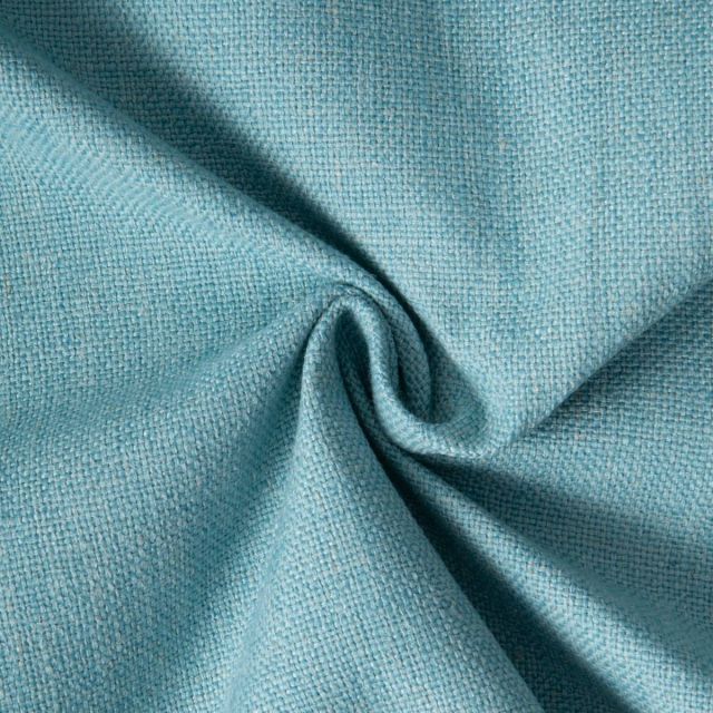 Tissu Toile Polycoton aspect Lin Alix uni Bleu lagon