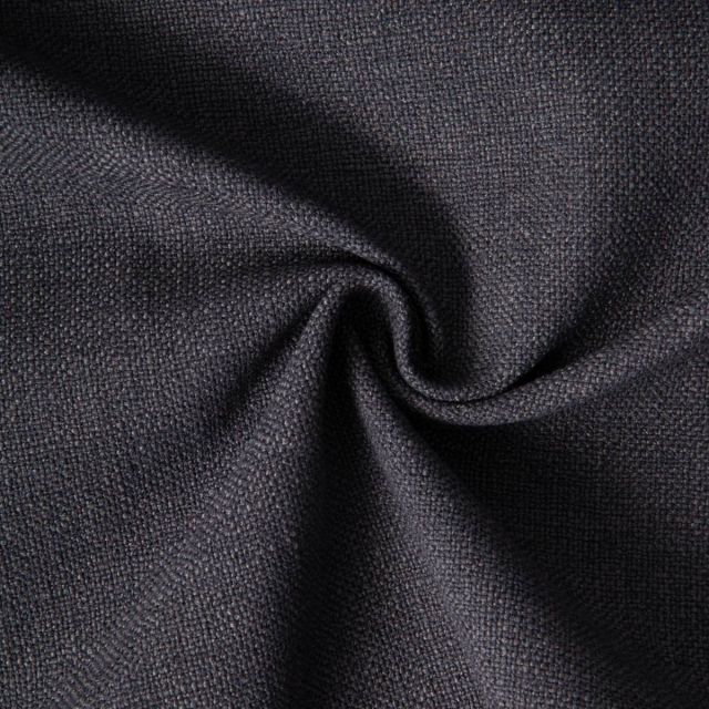 Tissu Toile Polycoton aspect Lin Alix uni Noir