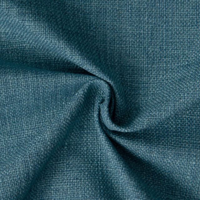 Tissu Toile Polycoton aspect Lin Alix uni Bleu pétrole