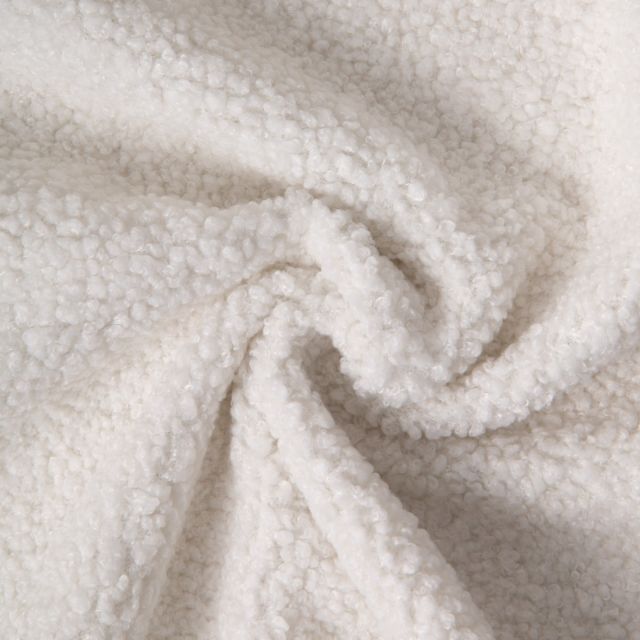 Tissu Bouclette uni Blanc