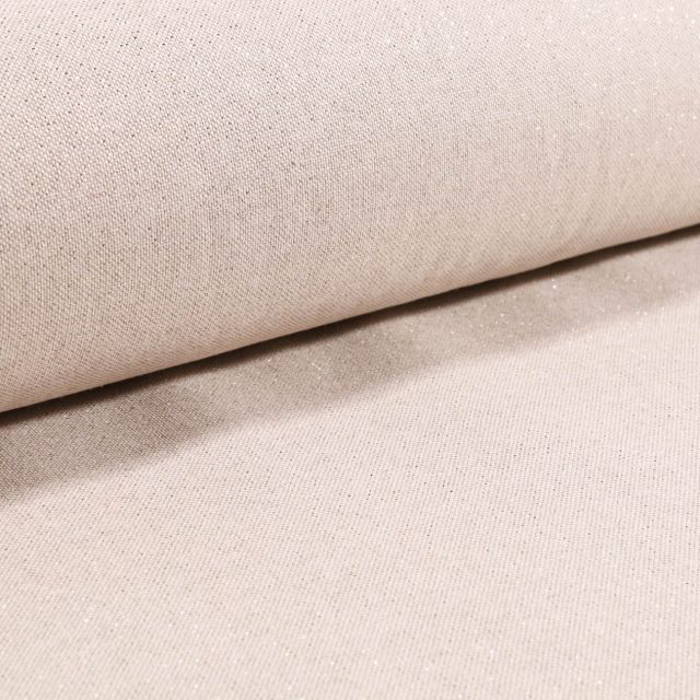 Coupon Tissu Toile Polycoton Lurex uni Cubex dorés - Coupon de 70 cm