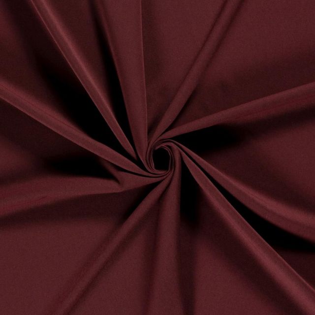 Tissu Gabardine de Viscose extensible Noelia uni Bordeaux