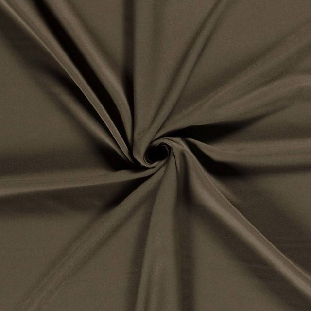 Tissu Gabardine de Viscose extensible Noelia uni Marron