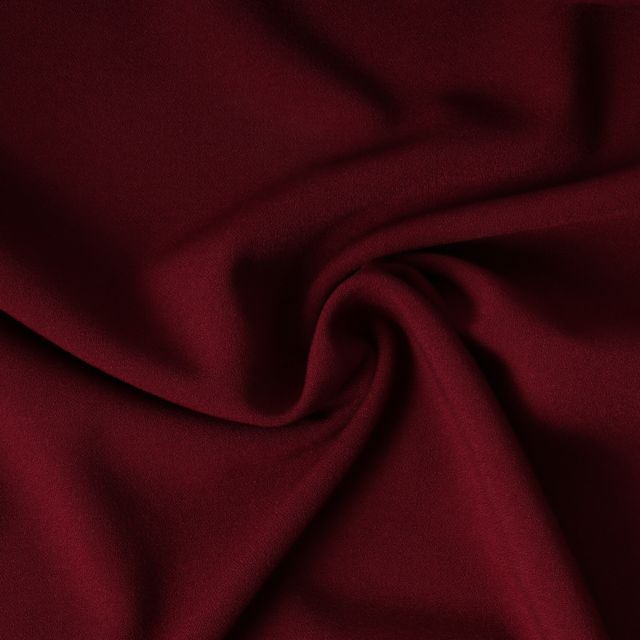 Tissu Gabardine de Viscose extensible Carmina uni Bordeaux