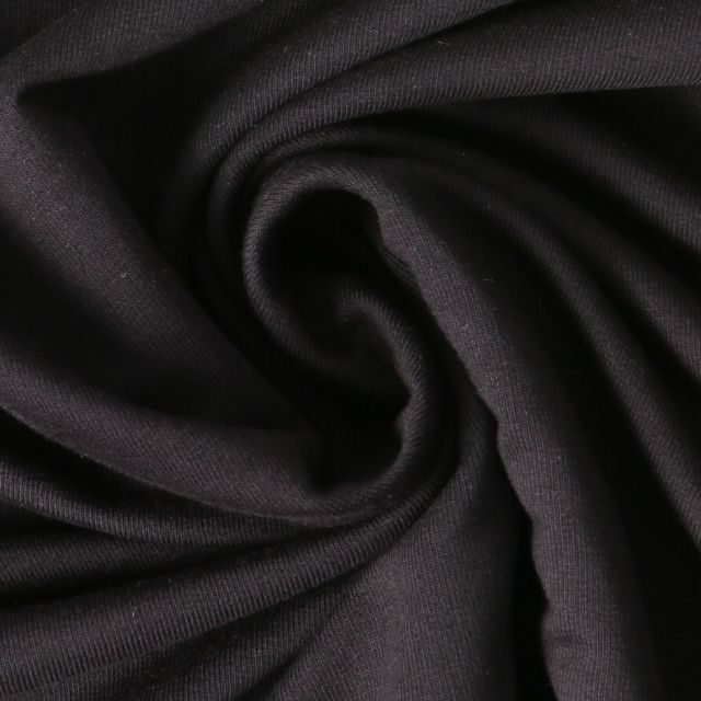 Tissu Sweat léger Soline uni Noir