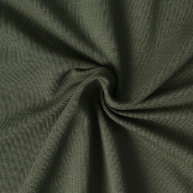 Tissu Sweat léger Soline sur fond Vert kaki