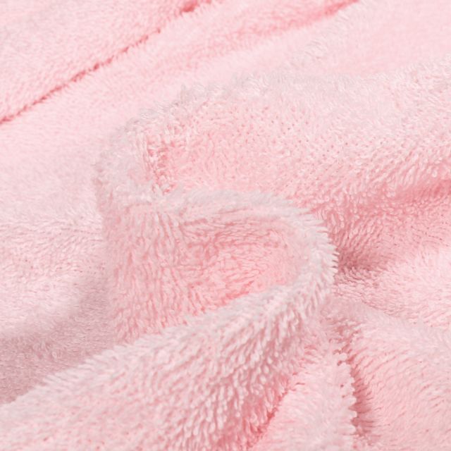 Coupon Tissu Eponge légère 340 g/m² uni Rose bébé - Coupon de 30 cm