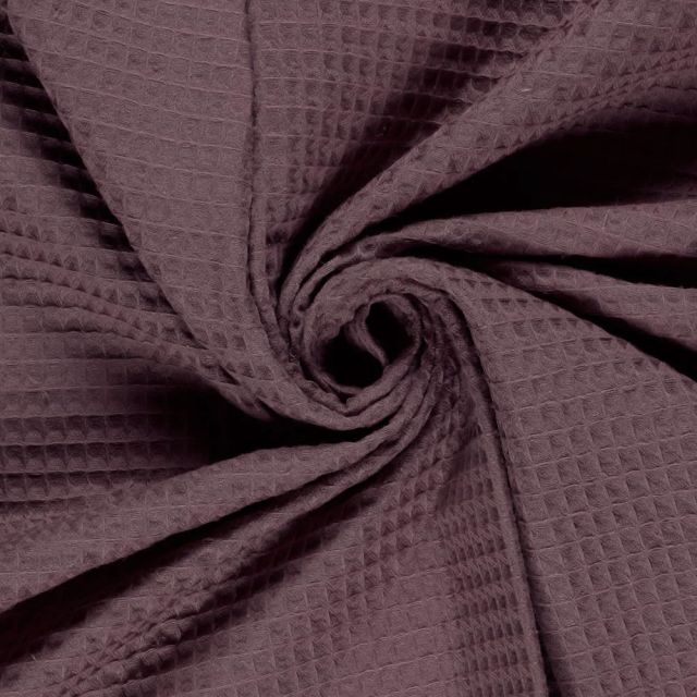 Tissu Nid d'abeille uni Mauve