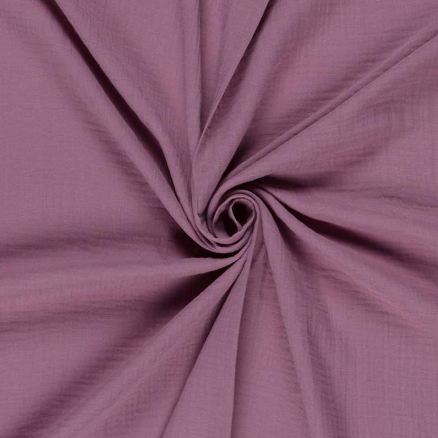 Tissu Double gaze de Coton uni Violine