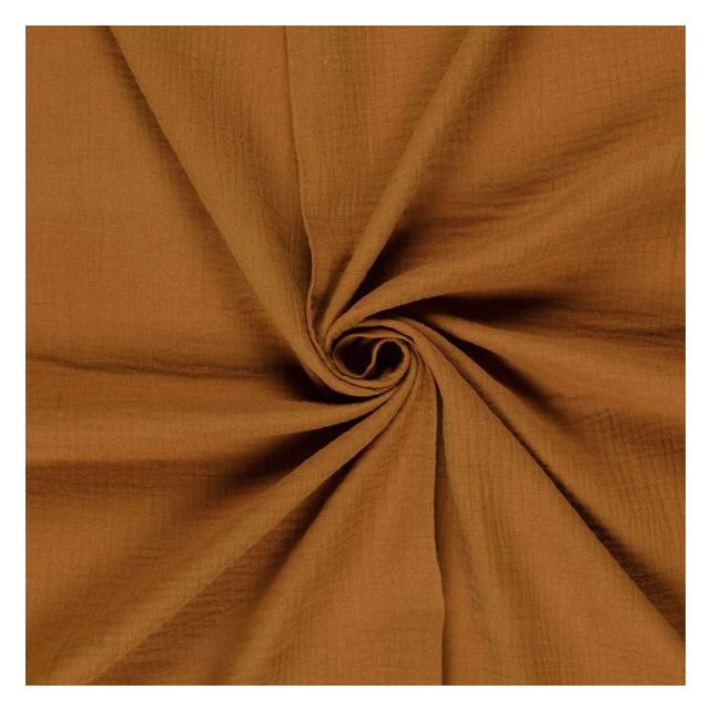 Tissu Double gaze de Coton uni Caramel