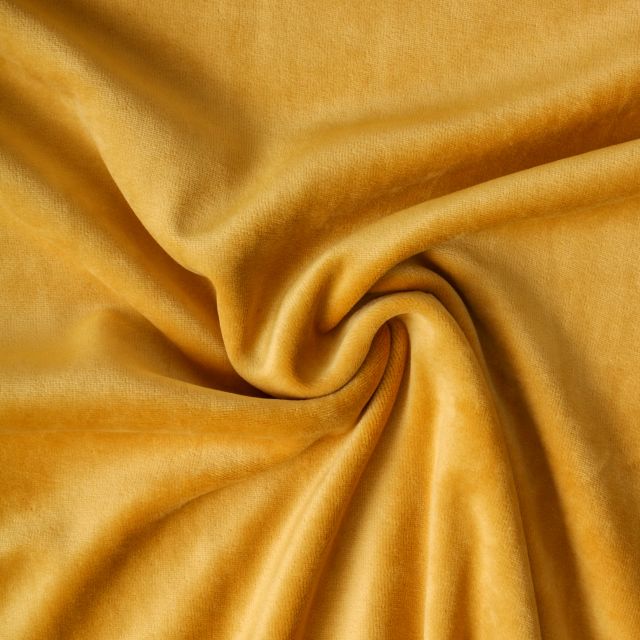 Tissu Velours d'ameublement Éclat d’Intérieur uni Jaune doré