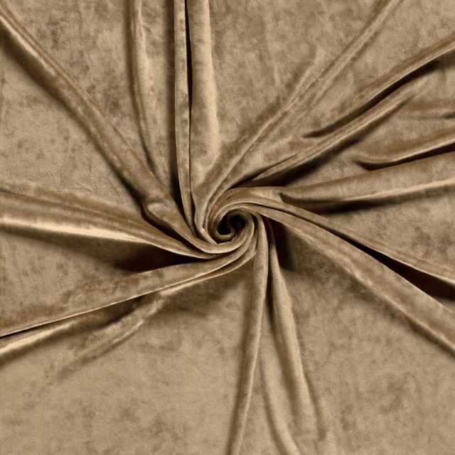 Tissu Velours d'ameublement extensible Alcéa uni Taupe