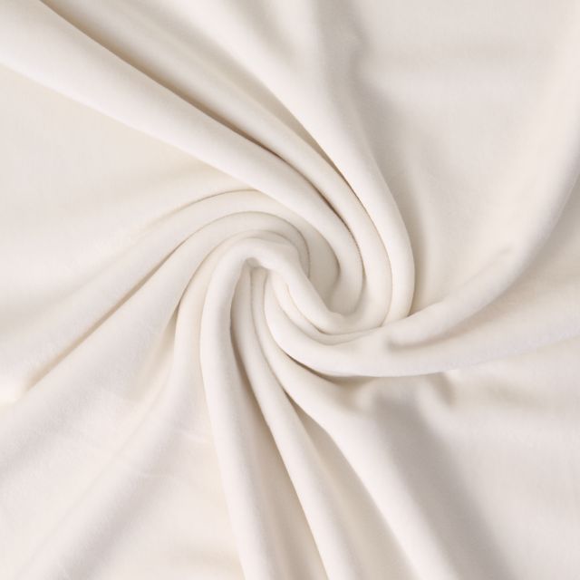 Tissu Velours d'ameublement extensible Alcéa uni Blanc cassé
