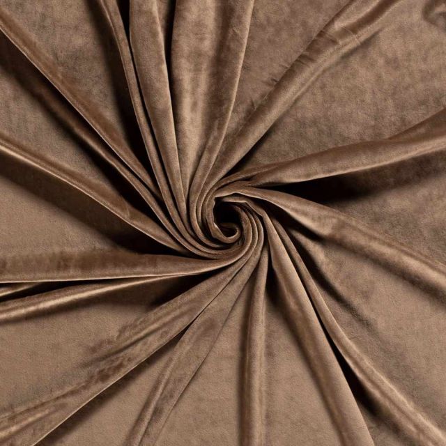Tissu Velours d'ameublement extensible Acéa uni Camel