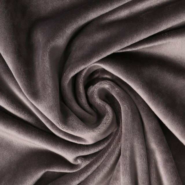 Tissu Velours d'ameublement extensible Alcéa uni Gris
