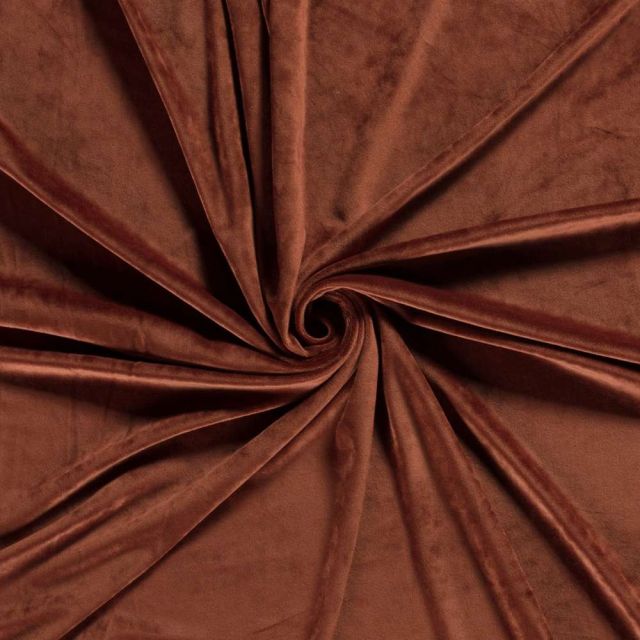 Tissu Velours d'ameublement extensible Alcéa uni Brique