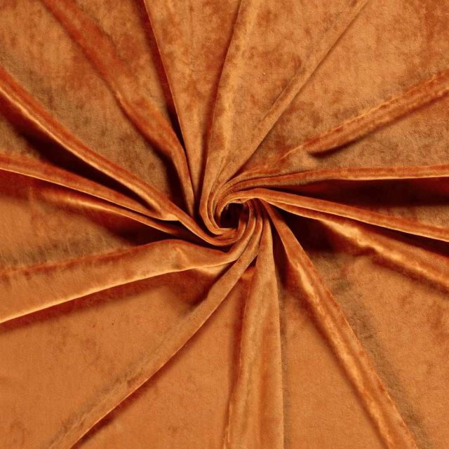 Tissu Velours d'ameublement extensible Alcéa uni Orange