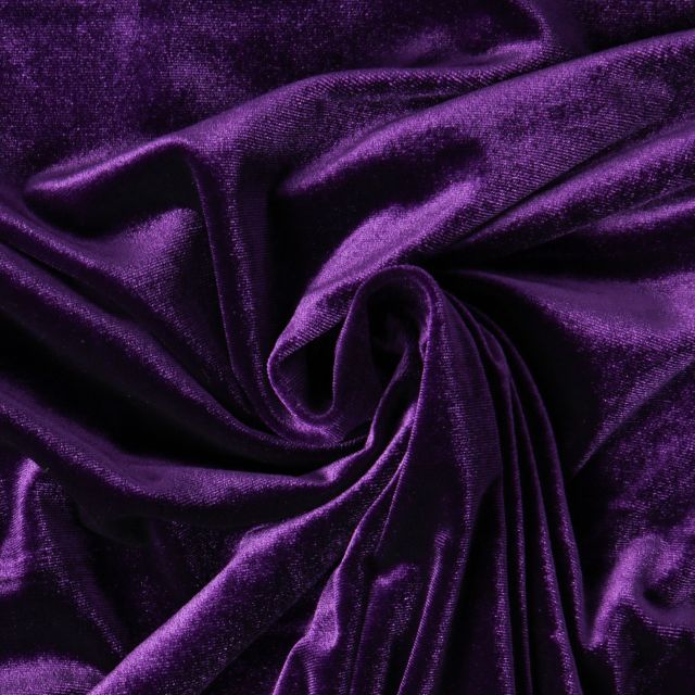 Tissu Velours d'ameublement extensible Cybèle uni Violet