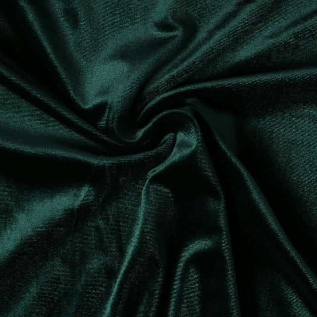 Tissu Velours d'ameublement extensible Cybèle uni Vert émeraude