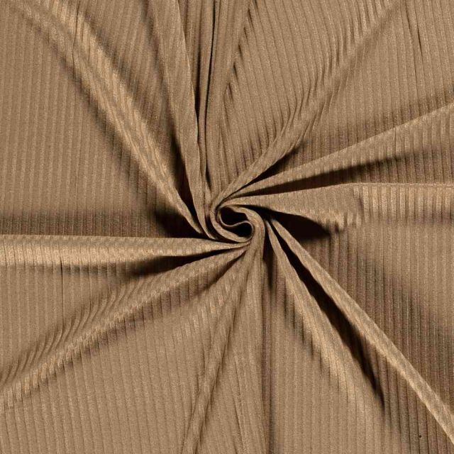 Tissu Jersey Viscose côtelé lourd Oréa uni Camel