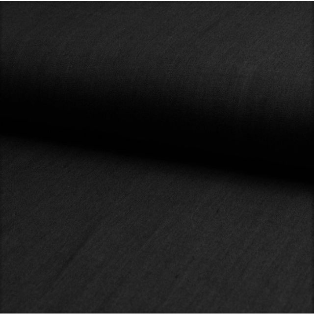 Tissu Chambray Léger Coton Noir - Par 10 cm