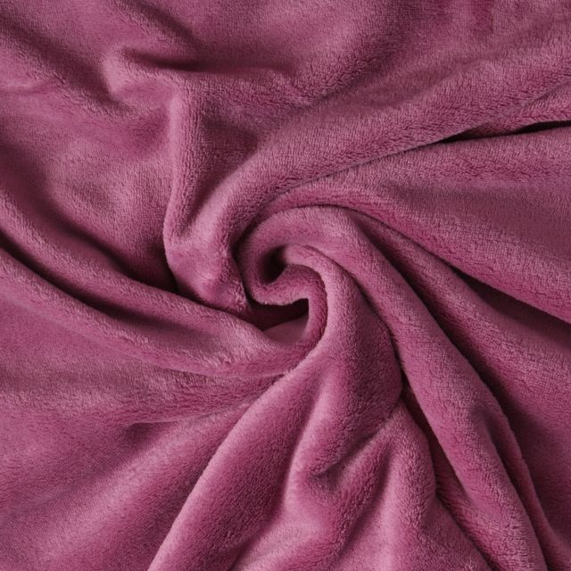 Tissu Doudou Nuvola uni Vieux rose