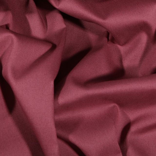 Tissu Popeline de coton Uni Lie de vin - Par 10 cm