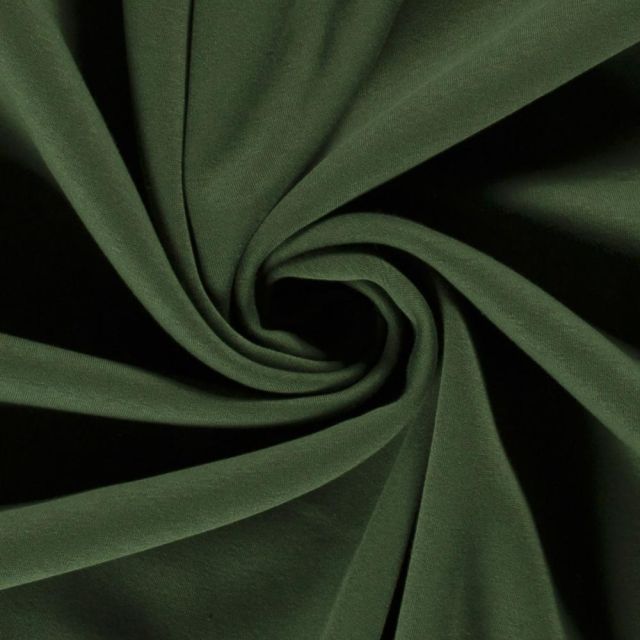 Tissu Molleton Sweat uni Vert sapin
