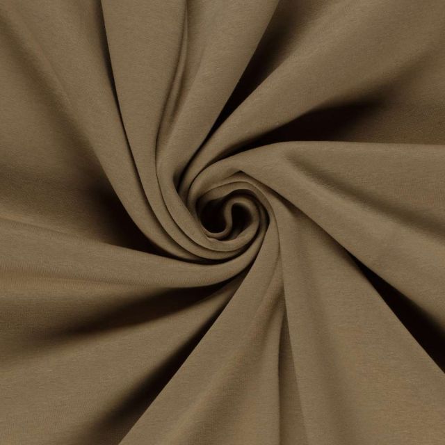 Tissu Molleton Sweat uni Taupe