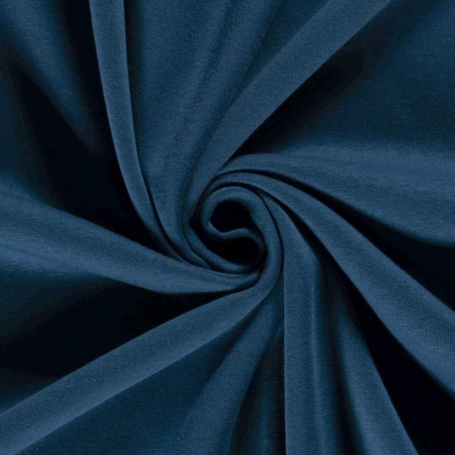Tissu Molleton Sweat uni Bleu pétrole
