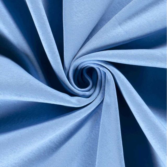Tissu Molleton Sweat uni Bleu azur