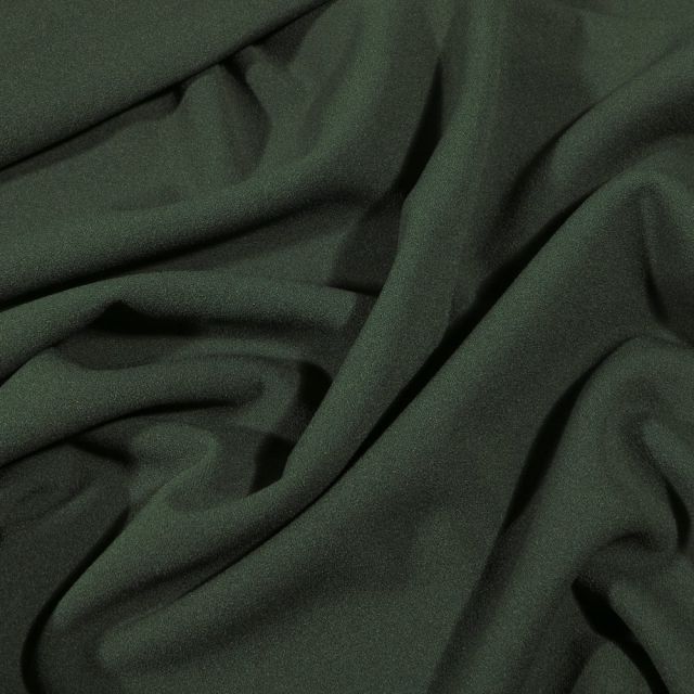 Tissu Crêpe Scuba extensible uni Vert kaki - Par 10 cm