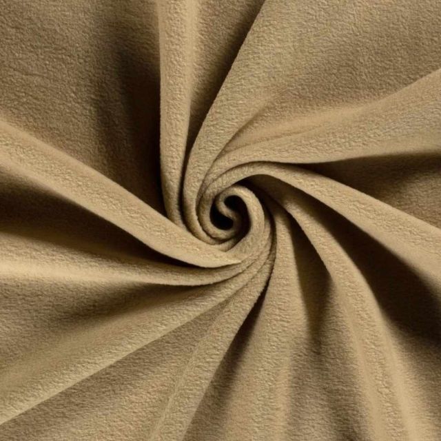 Tissu Polaire uni Beige