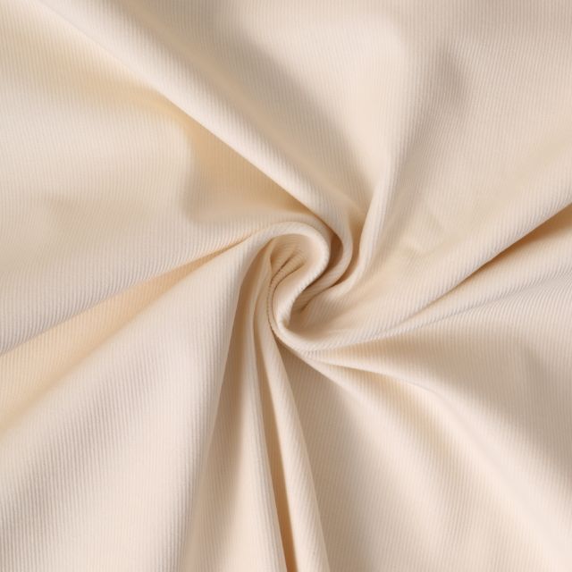 Tissu Velours milleraies Iséa uni Ivoire