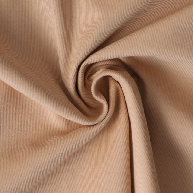 Tissu Velours milleraies Iséa uni Beige sable